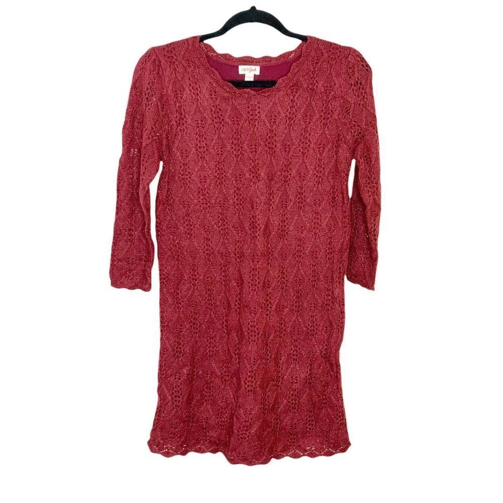 Cat & Jack Girl’s XL (14/16) Knitted Sweater Dress Cherry Red NWT